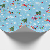 Elmo & Tango Blue Christmas Pattern Geschenkpapier (Ecke)