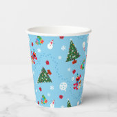 Elmo & Tango Blue Christmas Pattern Pappbecher (Rückseite)