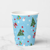 Elmo & Tango Blue Christmas Pattern Pappbecher (Vorderseite)