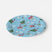 Elmo & Tango Blue Christmas Pattern Pappteller (Schrägansicht)