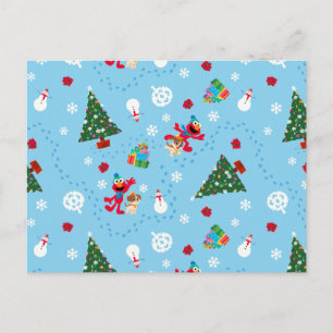 Elmo & Tango Blue Christmas Pattern Postkarte