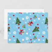 Elmo & Tango Blue Christmas Pattern Postkarte (Vorne/Hinten)
