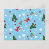 Elmo & Tango Blue Christmas Pattern Postkarte (Vorderseite)