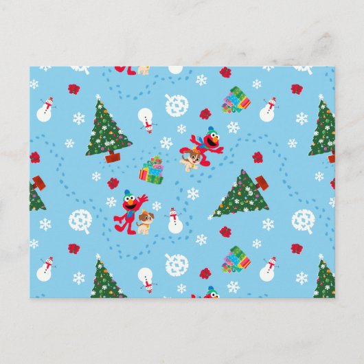 Elmo & Tango Blue Christmas Pattern Postkarte (Vorderseite)