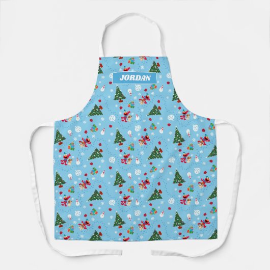 Elmo & Tango Blue Christmas Pattern Schürze (Vorderseite)