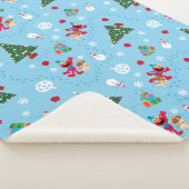 Elmo & Tango Blue Christmas Pattern Sherpadecke (3/4)