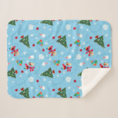 Elmo & Tango Blue Christmas Pattern Sherpadecke (Vorderseite (Horizontal))