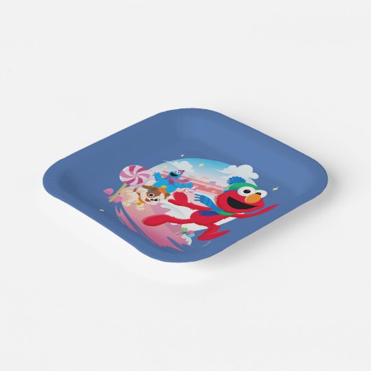 Elmo, Tango & Cookie Monster | Best Christmas Ever Pappteller (Gewinkelt)