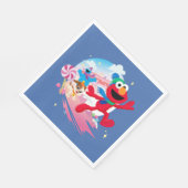 Elmo, Tango & Cookie Monster | Best Christmas Ever Serviette (Ecke)