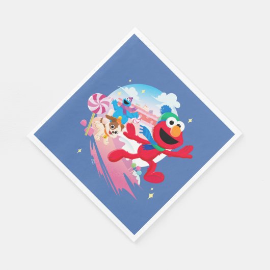 Elmo, Tango & Cookie Monster | Best Christmas Ever Serviette (Ecke)