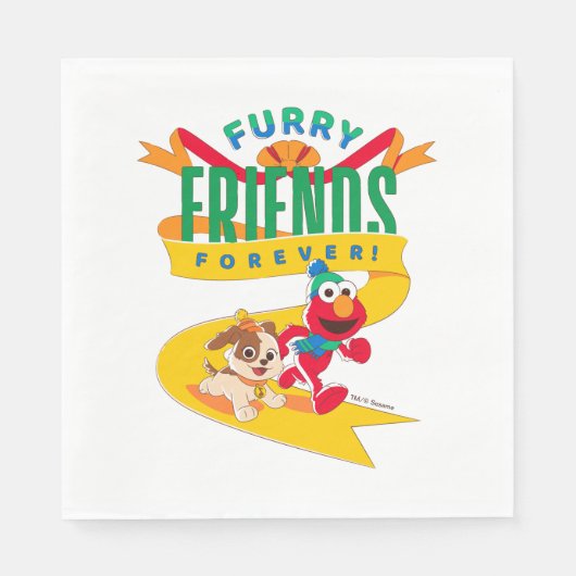 Elmo & Tango | Furry Friends Forever Serviette (Vorderseite)