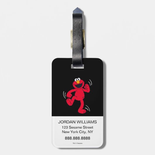 Elmo | Tanzt glücklich Gepäckanhänger (Rückseite vertikal)