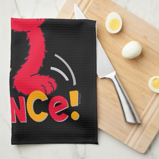 Elmo | Tanzt glücklich Geschirrtuch (Viertel Falte)