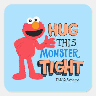Elmo Umarme dieses Monster fest Quadratischer Aufkleber