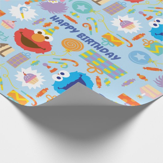 Elmo und Abby Birthday Geschenkpapier (Ecke)