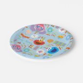 Elmo und Abby Birthday Pappteller (Schrägansicht)