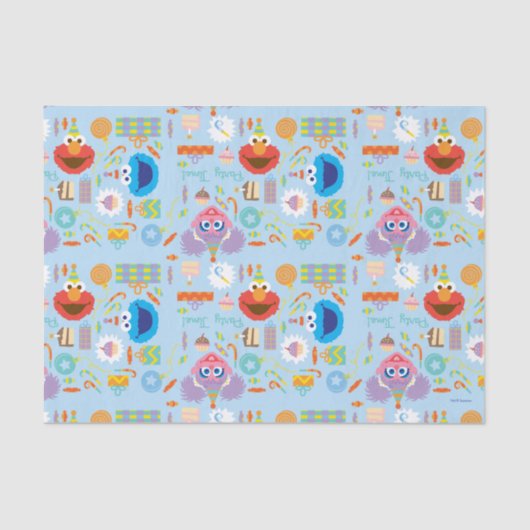 Elmo und Abby Birthday Seidenpapier (Vorderseite)