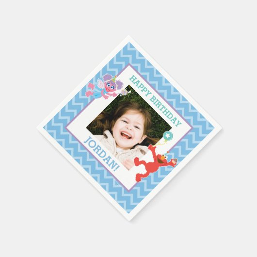 Elmo und Abby Birthday Serviette (Ecke)