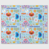 Elmo und Abby Geburtstag Geschenkpapier (Flach)