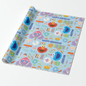 Elmo und Abby Geburtstag Geschenkpapier (Ungerollt)