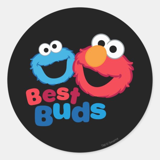 Elmo und Cookie Besties Runder Aufkleber (Vorderseite)