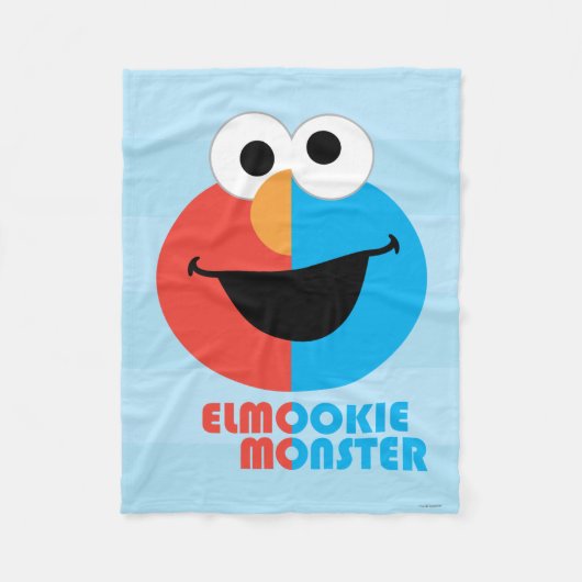 Elmo und Cookie Halbfalle Fleecedecke (Vorderseite)