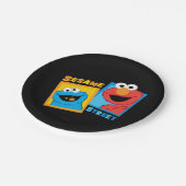 Elmo und Cookie Monster Friends Pappteller (Schrägansicht)