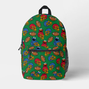 Elmo und Cookie Monster Fußball-Muster Bedruckter Rucksack