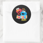 Elmo und Cookie Phantastisch Buds Runder Aufkleber (Tasche)