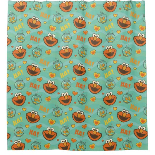 Elmo und Goldfish Muster Duschvorhang (Vorderseite)