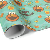 Elmo und Goldfish Muster Geschenkpapier (Rolleneckpunkt)