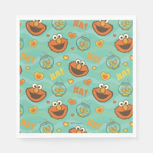Elmo und Goldfish Muster Serviette (Vorderseite)