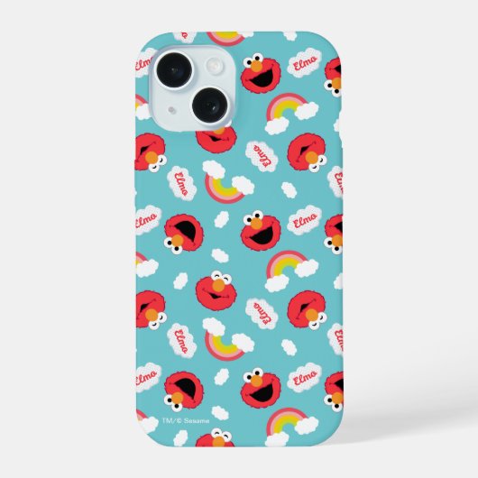 Elmo und Regenbogen Muster iPhone 15 Hülle (Rückseite)
