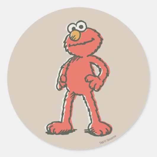 Elmo Vintag Runder Aufkleber (Vorderseite)