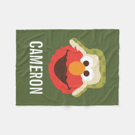 Elmo Woodland Face | Name hinzufügen Fleecedecke (Vorderseite (Horizontal))