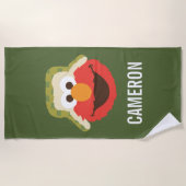 Elmo Woodland Face | Name hinzufügen Strandtuch (Vorderseite)