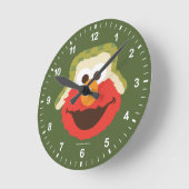 Elmo Woodland Face Runde Wanduhr (Winkel)