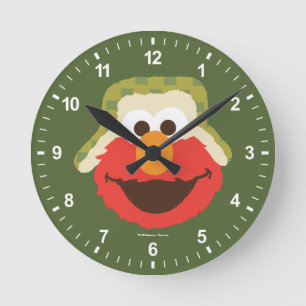 Elmo Woodland Face Runde Wanduhr