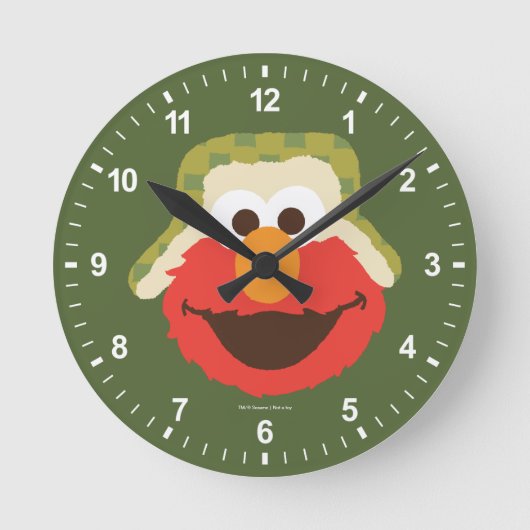Elmo Woodland Face Runde Wanduhr (Vorderseite)