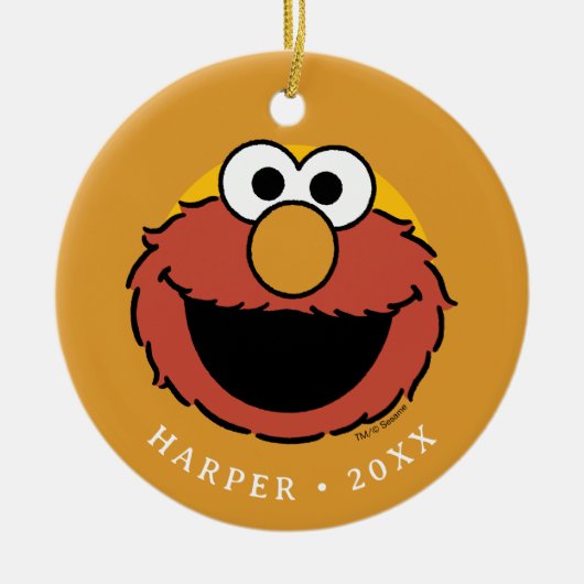 Elmos lächelndes Gesicht Keramik Ornament (Vorne)