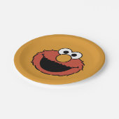 Elmos lächelndes Gesicht Pappteller (Schrägansicht)