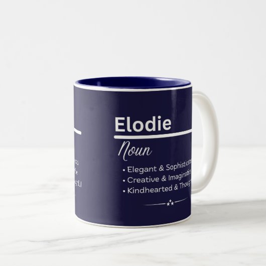 Elodie Personalized Name Coffee Mug Zweifarbige Tasse (VorderseiteRechts)
