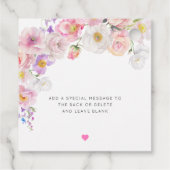 Eloise Floral Pop Champagne Brautparty Geschenkanhänger (Rückseite)