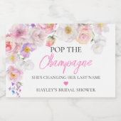 Eloise Floral Pop Champagne Brautparty Schaumweinetikett (Einzelnes Label)