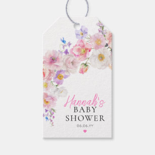 Eloise Pink Floral Baby Dusche Geschenkanhänger