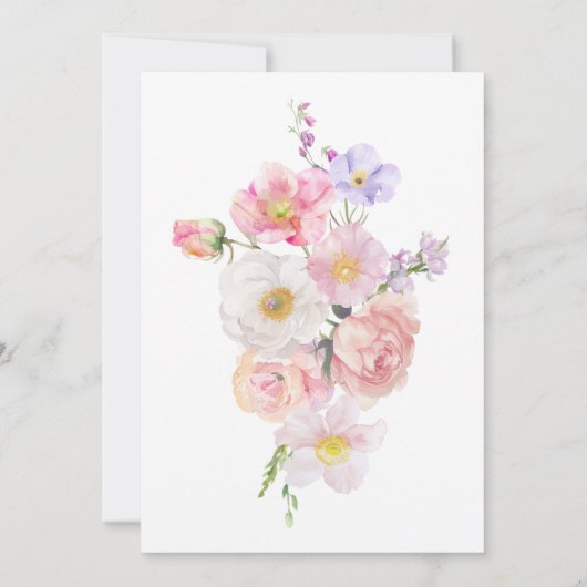 Eloise Pink Floral Baby in Bloom Baby Dusche Einladung (Rückseite)