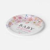 Eloise Pink Floral Baby in Bloom Pappteller (Schrägansicht)