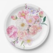 Eloise Pink Floral Pappteller (Vorderseite)