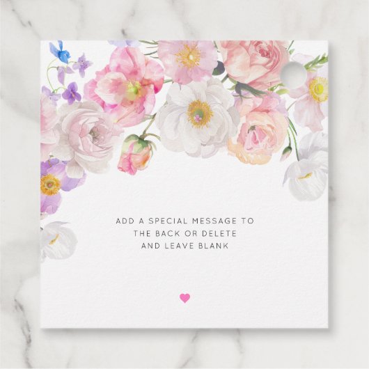 Eloise Pink Floral Vielen Dank Geschenkanhänger (Rückseite)