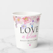 Eloise Pink Liebe in Blüte Pappbecher (Rückseite)